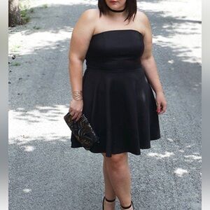 Lane Bryant Strapless Dress Sz 24 Black
